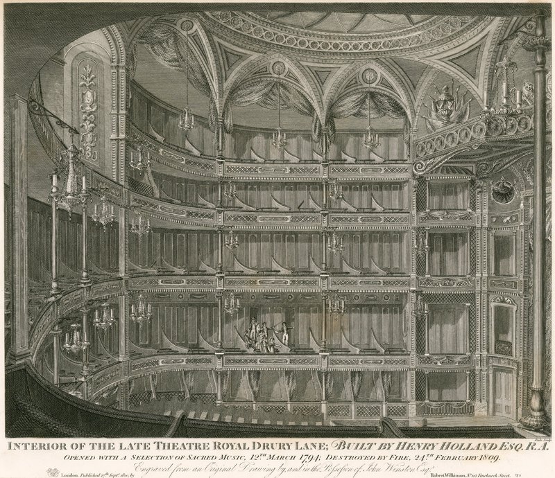 A néhai Theatre Royal belseje, Drury Lane, London alkotó: John Winston