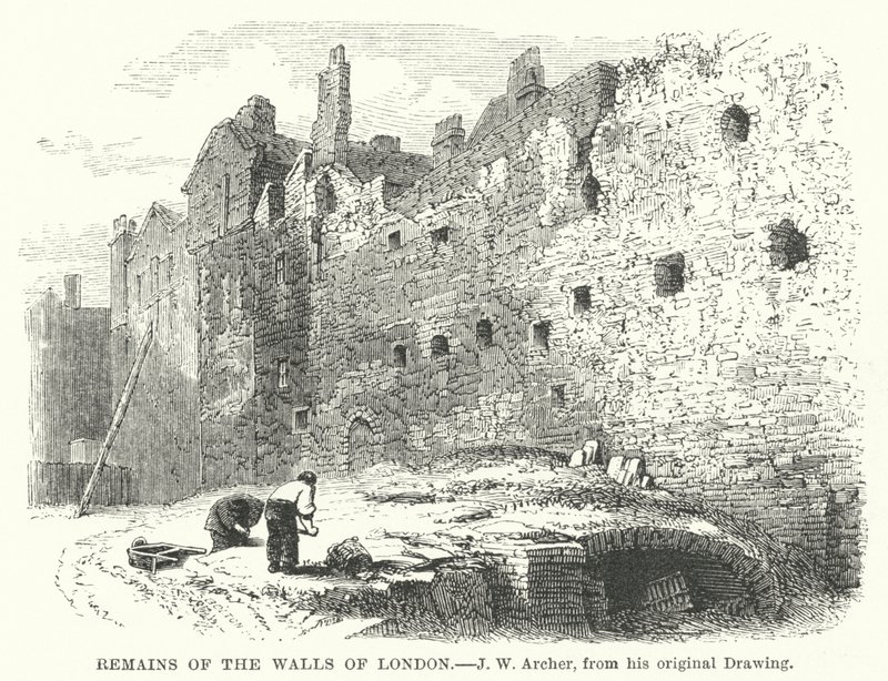 A londoni falak maradványai (metszet) alkotó: John Wykeham Archer