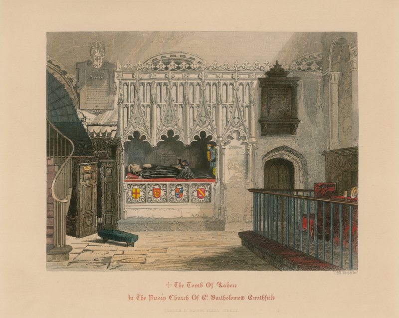 Prior Rayhere sírja, Nagy Szent Bertalan templom, Smithfield alkotó: John Wykeham Archer