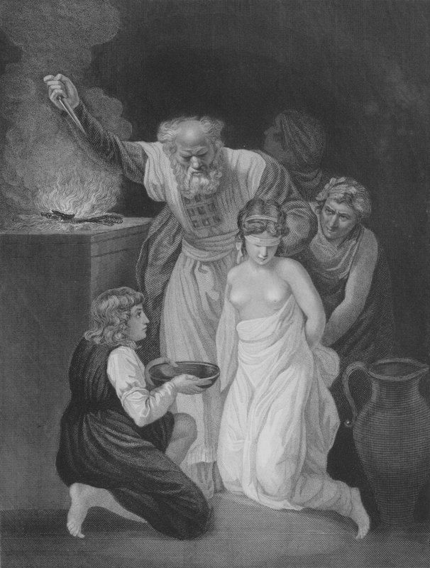 Jefte lányának áldozata, Bírák 11, 20-40. alkotó: John after Opie