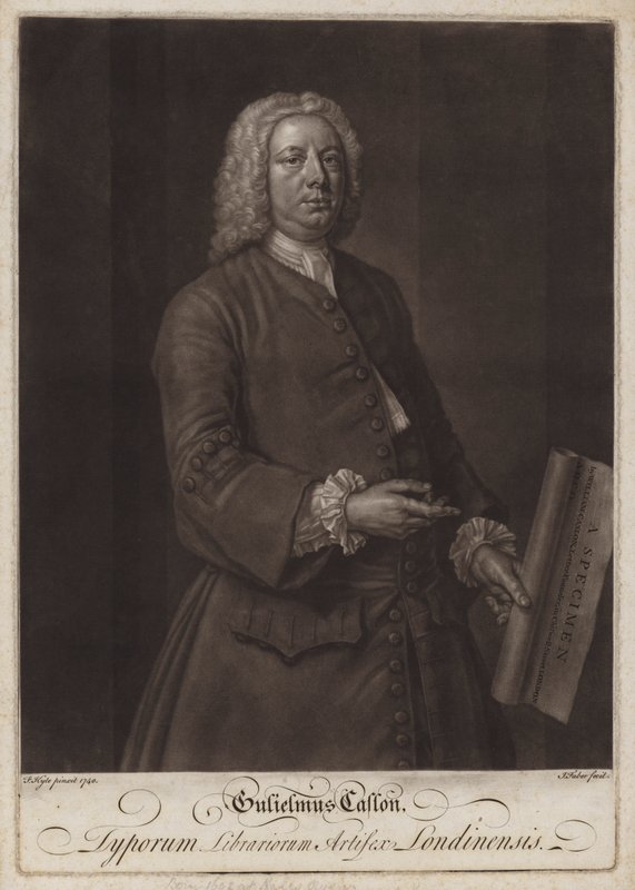 William Caslon, angol tipográfus (mezzotint) alkotó: John the younger Faber