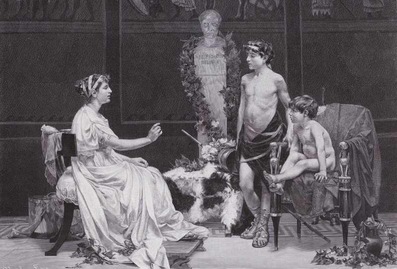 Cornelia, a Gracchi anyja (litho) alkotó: Jose Garnelo y Alda