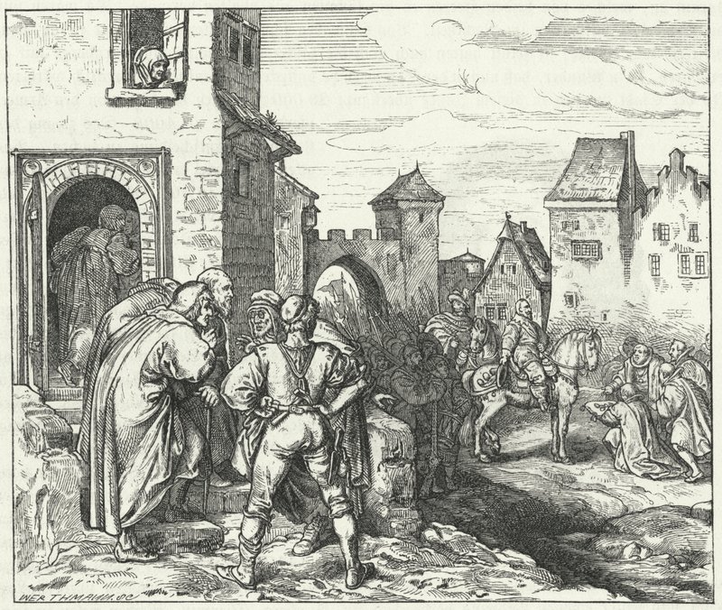 A svéd Gustav Adolphus belépése Münchenbe, 1632 alkotó: Josef Mathias Trenkwald
