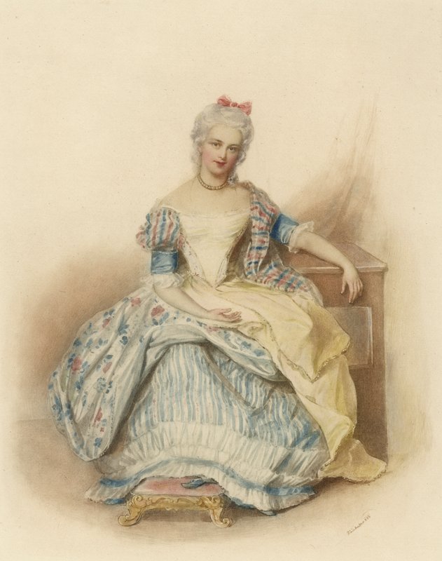 Caroline Lobkowitz hercegnő portréja, szül. Wrbna grófnő alkotó: Josef Nikolaus Kriehuber
