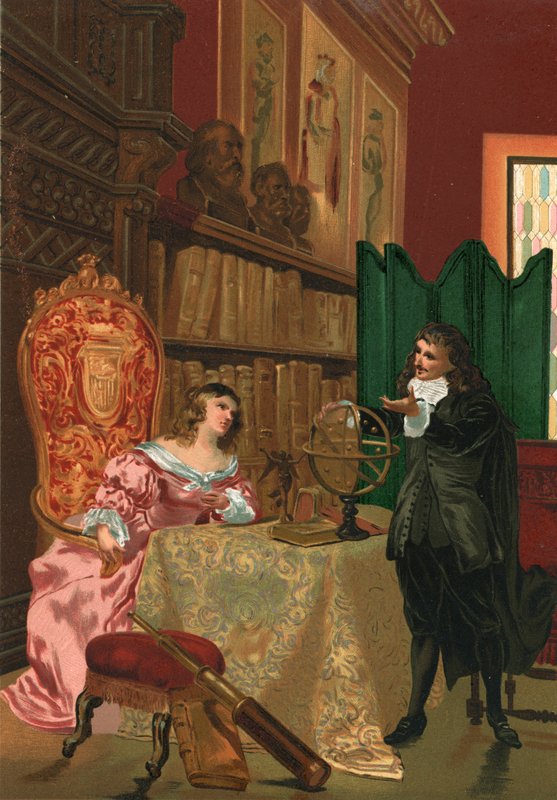 Descartes filozófiáról beszélget Krisztina svéd királynővel alkotó: Josep or Jose Planella Coromina