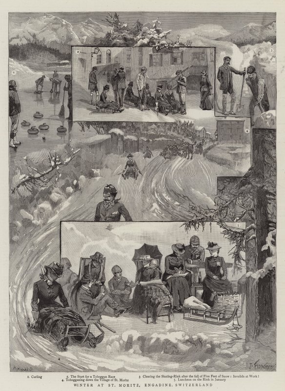 Tél St Moritzban, Engadine államban, Svájcban alkotó: Joseph Finnemore