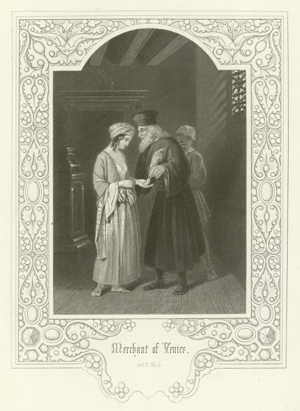 Velencei kereskedő, II. felvonás, Jelenet v alkotó: Joseph Kenny Meadows