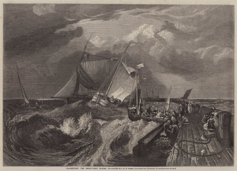 Calais móló, a csomaghajó érkezik alkotó: Joseph Mallord William Turner