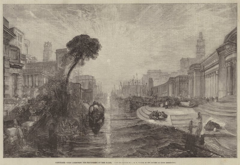 Carthage, Dido a flotta felszerelését irányítja alkotó: Joseph Mallord William Turner