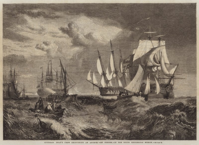 A Spithead Boat legénysége horgony visszaszerzése alkotó: Joseph Mallord William Turner