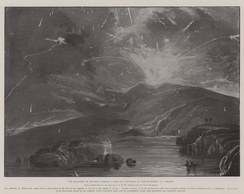 A katasztrófák a Nyugat-Indiákban, a Soufriere korábbi kitörése, St. Vincent alkotó: Joseph Mallord William Turner