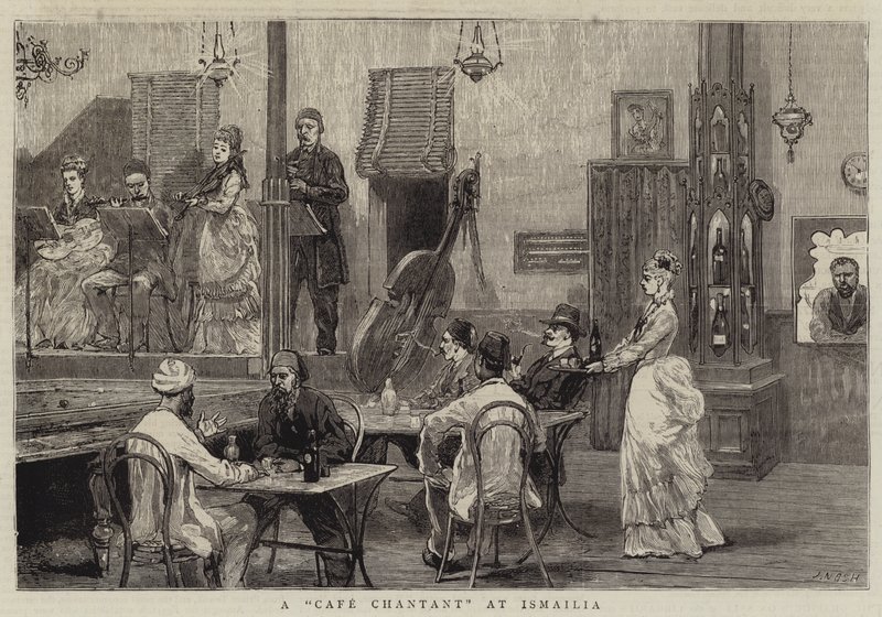 A Cafe Chantant Ismailiában alkotó: Joseph Nash