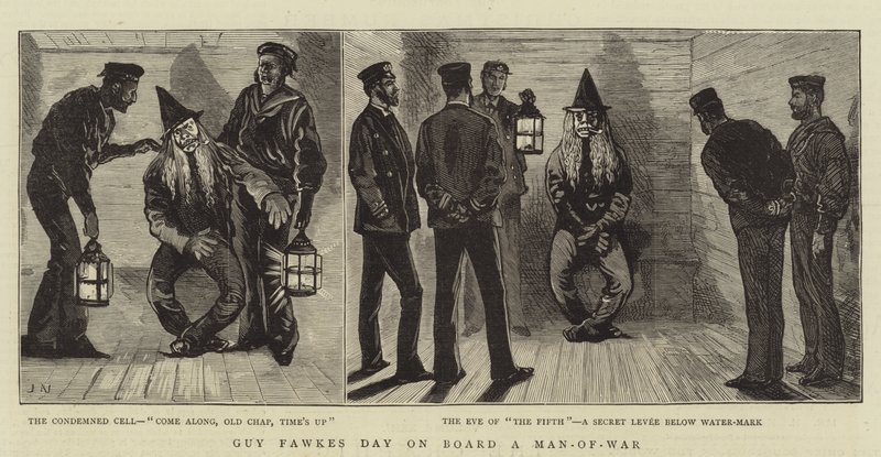 Guy Fawkes nap a háborús ember fedélzetén alkotó: Joseph Nash