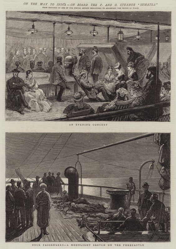 Útban Indiába, a P és O Steamer Sumatra fedélzetén alkotó: Joseph Nash