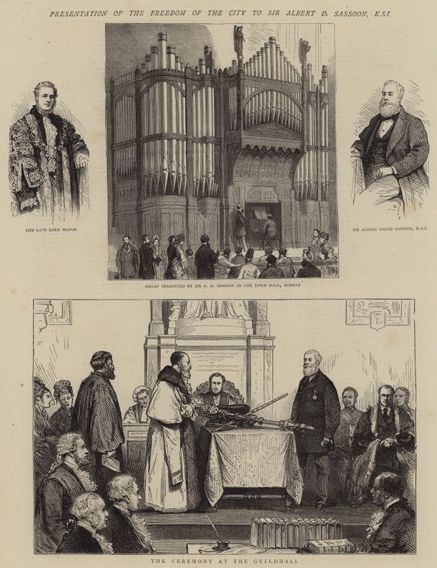 A város szabadságának bemutatása Sir Albert D Sassoonnak, KSI alkotó: Joseph Nash