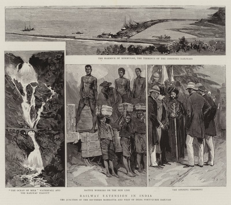 Vasúthosszabbítás Indiában alkotó: Joseph Nash