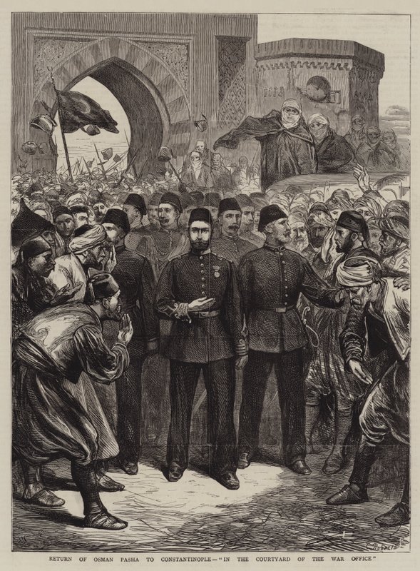 Oszmán pasa visszatérése Konstantinápolyba, a Hadihivatal udvarán alkotó: Joseph Nash