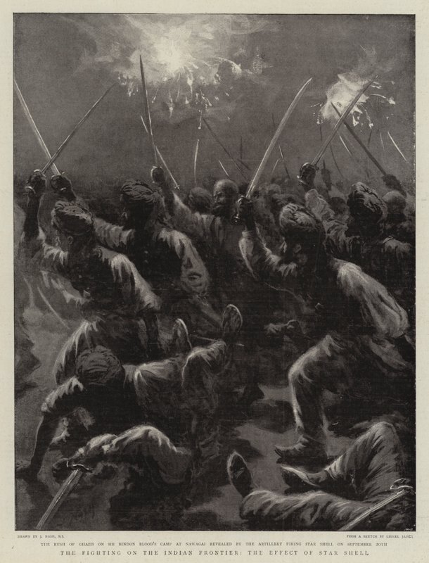 Harc az indiai határon, a Star Shell hatása alkotó: Joseph Nash