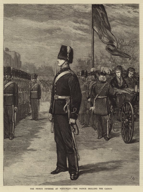 A császári herceg Woolwichban, a herceg fúrja a kadétokat alkotó: Joseph Nash