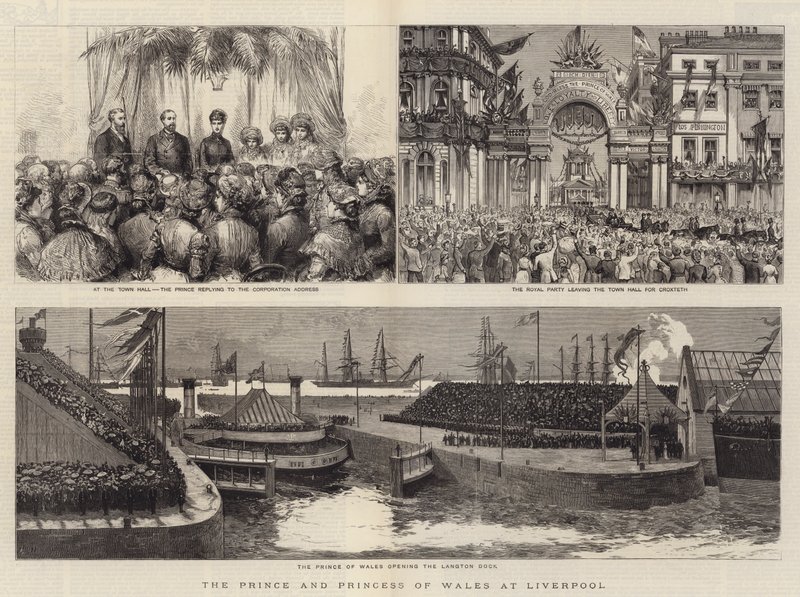 A walesi herceg és hercegnő Liverpoolban alkotó: Joseph Nash