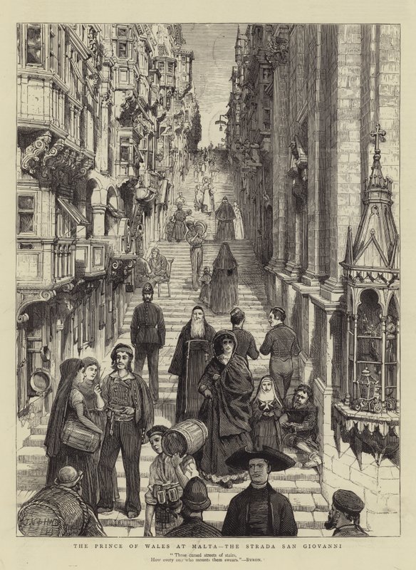 A walesi herceg Máltán, a Strada San Giovanni alkotó: Joseph Nash