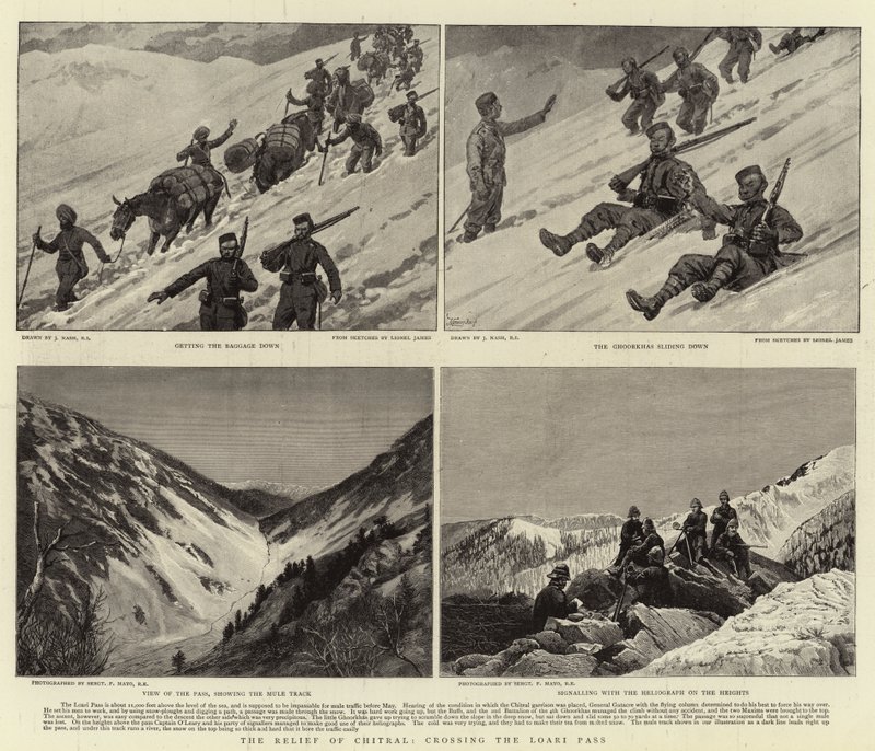 A Chitral-i dombormű, átkelés a Loari hágón alkotó: Joseph Nash