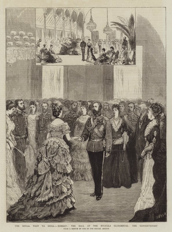 A királyi látogatás Indiában, Bombay, a bál a Byculla Club-House-ban, a konzervatóriumban alkotó: Joseph Nash