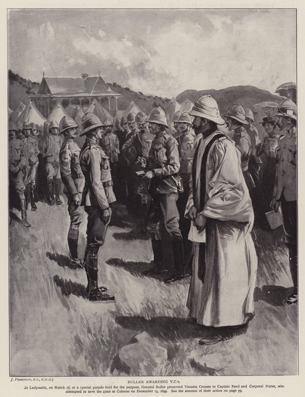 Buller díjazza a VC-ket (litho) alkotó: Joseph (after) Finnemore