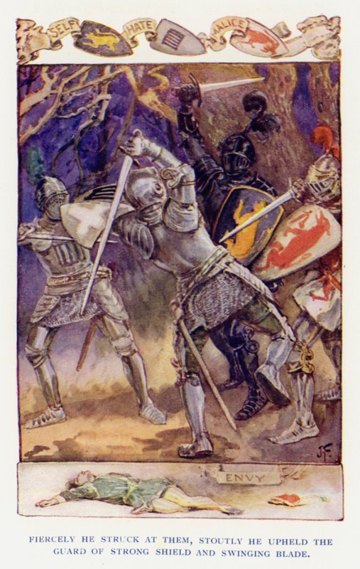 Illusztráció: Sir Knight of the Splendid Way (színes litó) alkotó: Joseph (after) Finnemore