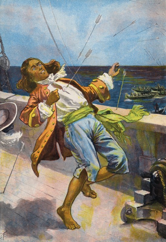 Robinson Crusoe: Péntek halála (színes litó) alkotó: Joseph (after) Finnemore