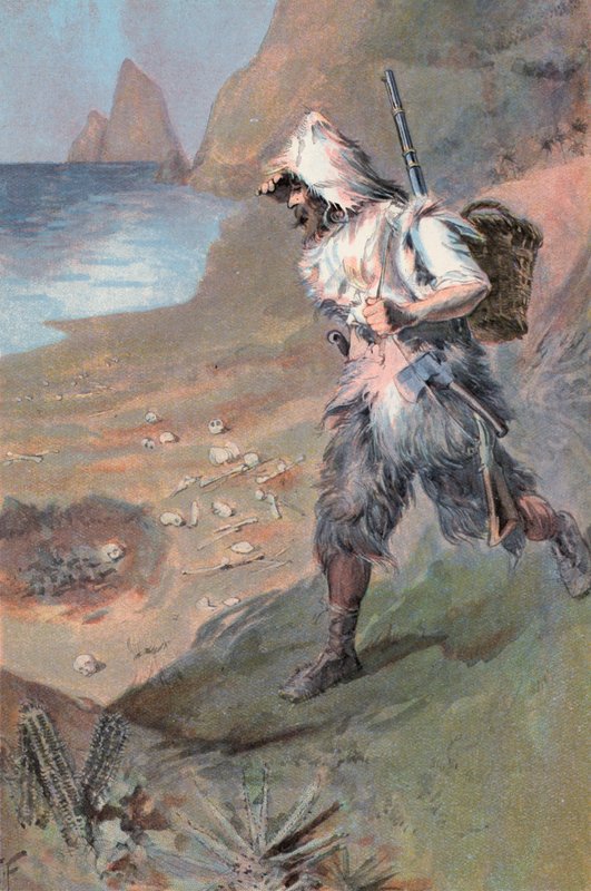 Robinson Crusoe: Tele vagyok horrorral (színes litó) alkotó: Joseph (after) Finnemore