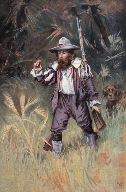 Robinson Crusoe: Úgy látom, az árpa nő (színes litho) alkotó: Joseph (after) Finnemore