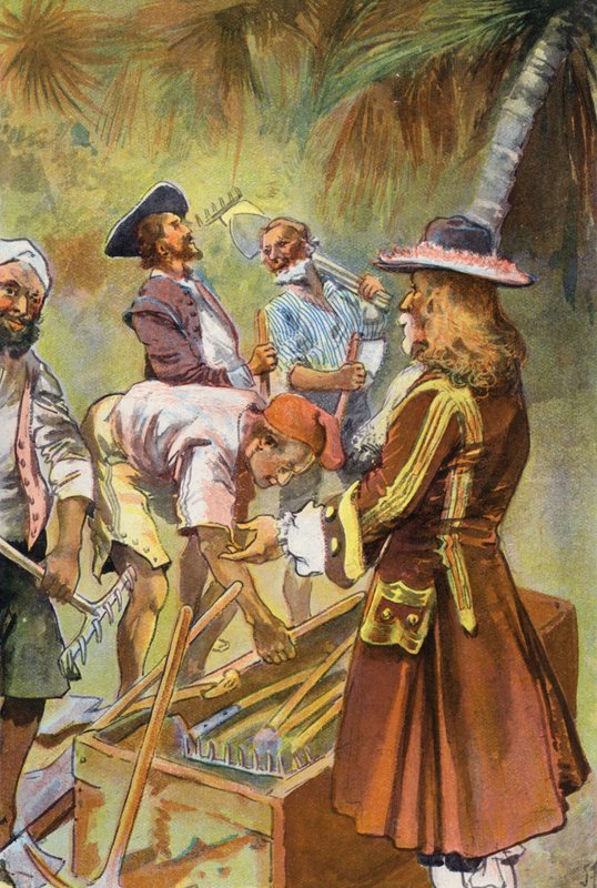 Robinson Crusoe: Minden embernek adtam egy ásót (színes litho) alkotó: Joseph (after) Finnemore