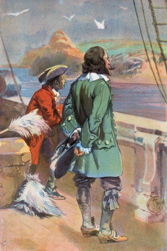 Robinson Crusoe: Elhagyom a szigetet (színes litho) alkotó: Joseph (after) Finnemore