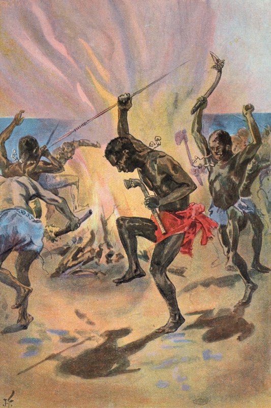 Robinson Crusoe: Látom a vadakat táncolni (színes litó) alkotó: Joseph (after) Finnemore