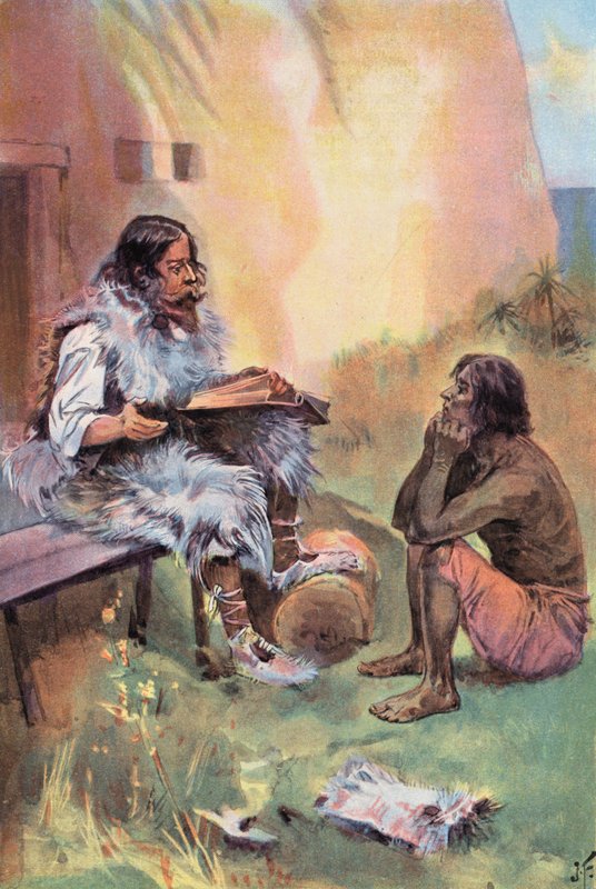 Robinson Crusoe: Pénteken tanítok (színes litó) alkotó: Joseph (after) Finnemore