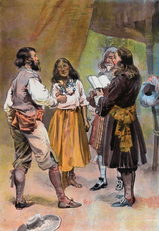 Robinson Crusoe: Will Atkins házassága (színes litó) alkotó: Joseph (after) Finnemore