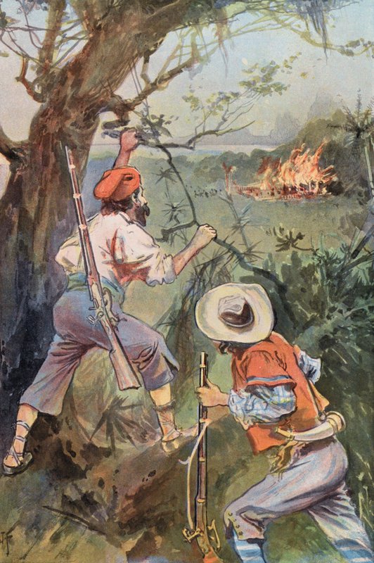 Robinson Crusoe: Ég a kunyhók (színes litó) alkotó: Joseph (after) Finnemore
