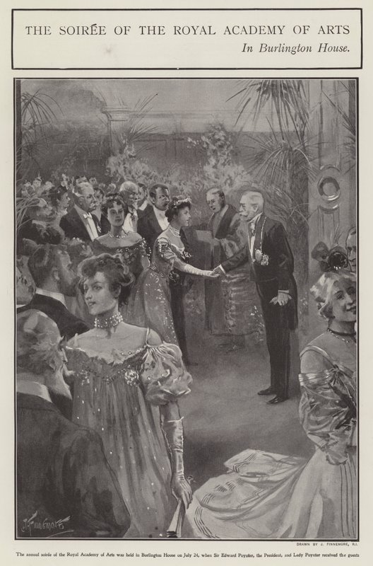 A Királyi Művészeti Akadémia előadása a londoni Burlington House-ban (litho) alkotó: Joseph (after) Finnemore