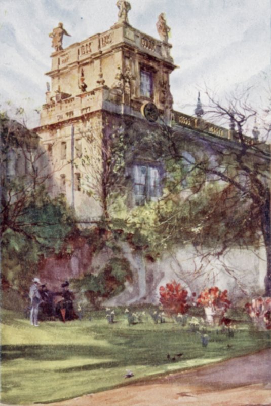 Trinity College Chapel, a Balliol Gardensből (színes litó) alkotó: Joseph (after) Finnemore