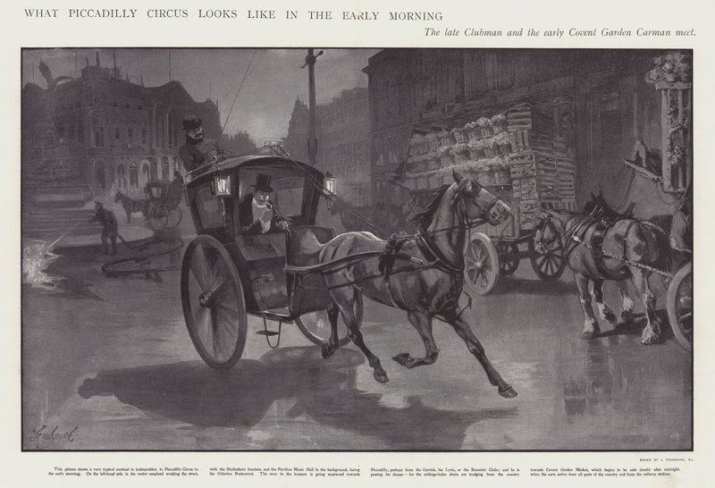 Így néz ki a Piccadilly Circus kora reggel (litho) alkotó: Joseph (after) Finnemore
