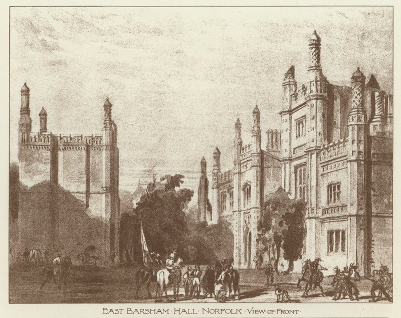 East Barsham Hall, Norfolk (Litho) alkotó: Joseph (after) Nash