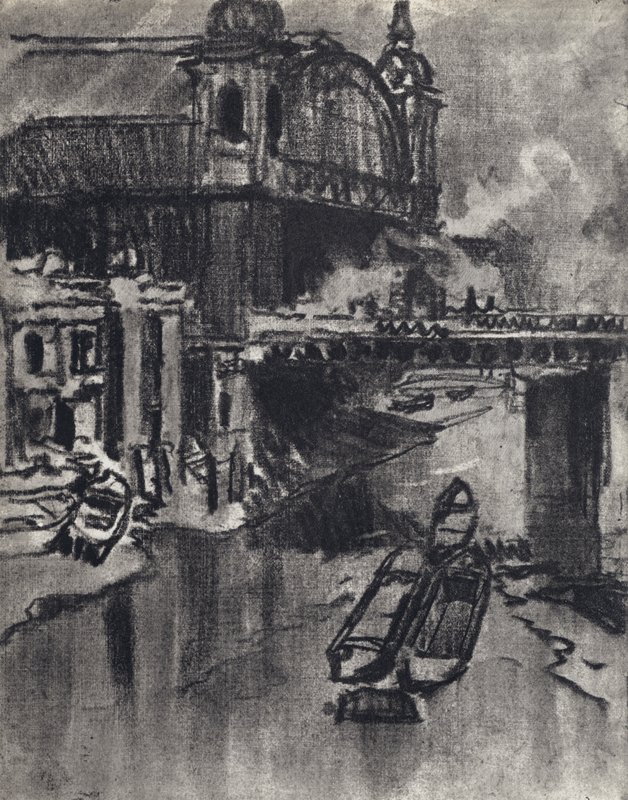 Cannon Street állomás (litho) alkotó: Joseph (after) Pennell