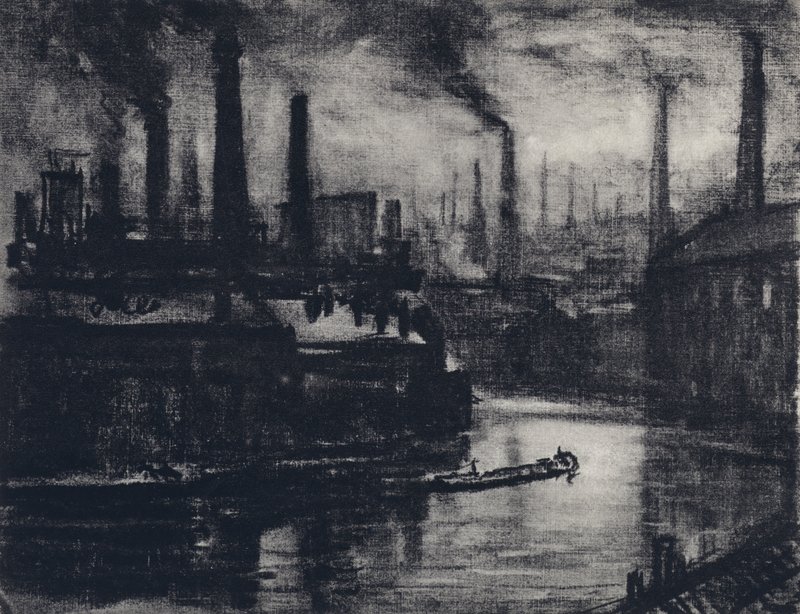 Kelet-London (litho) alkotó: Joseph (after) Pennell