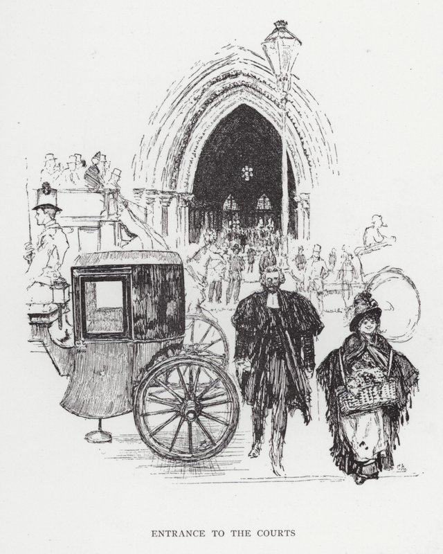 Bejárat a bíróságokba (litho) alkotó: Joseph (after) Pennell