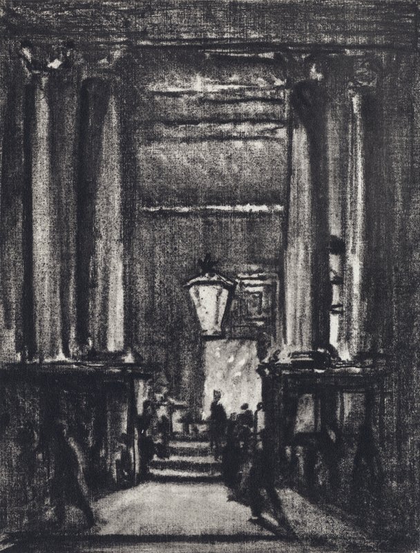 Exeter Hall (litho) alkotó: Joseph (after) Pennell