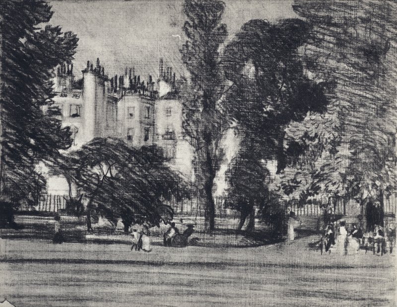 Park Lane, a Parkból (litho) alkotó: Joseph (after) Pennell