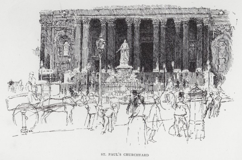 Szent Pál templomkert (litho) alkotó: Joseph (after) Pennell