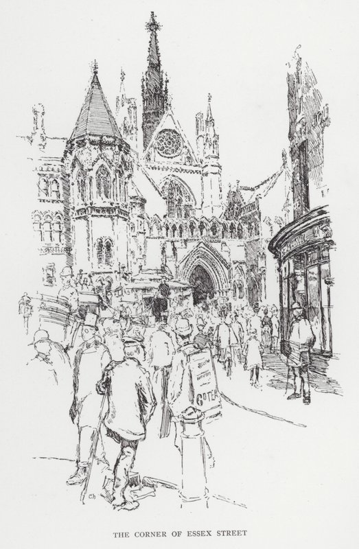 The Corner of Essex Street (litho) alkotó: Joseph (after) Pennell