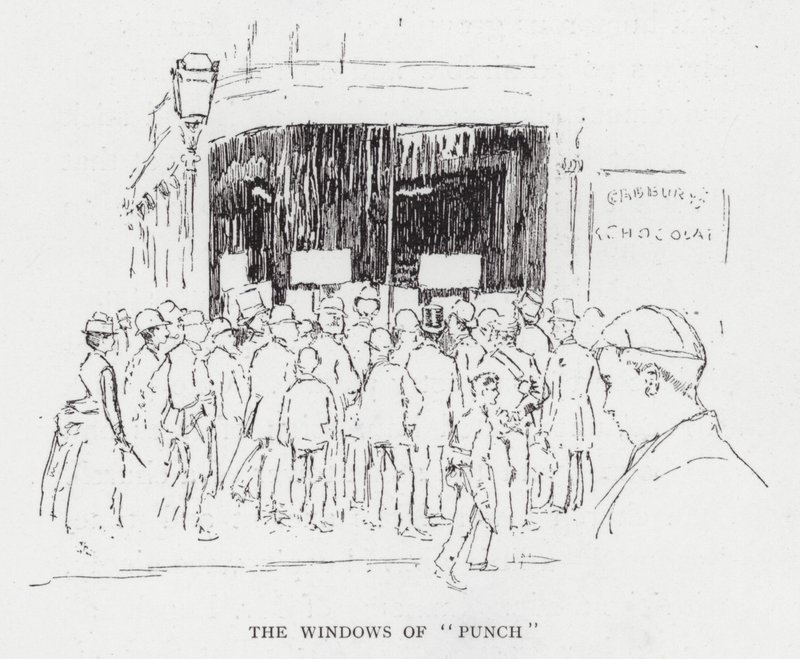 A "Punch" ablakai (litho) alkotó: Joseph (after) Pennell